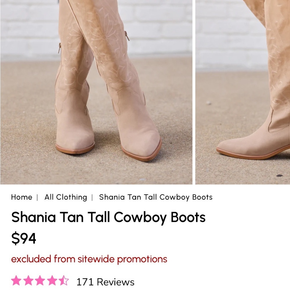 Pink Lily Shania Tan Knee-High Women's Cowboy Boots 8.5 New - Picture 16 of 16